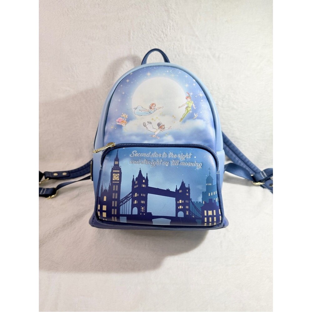 Loungefly Disney Peter Pan You Can Fly Mini Backpack Blue Rare Hard to Find